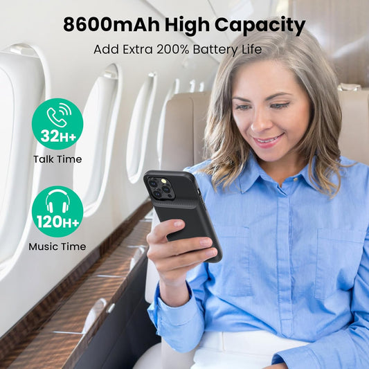 Power Phone Case - 8600mAh High Capacity Battery 