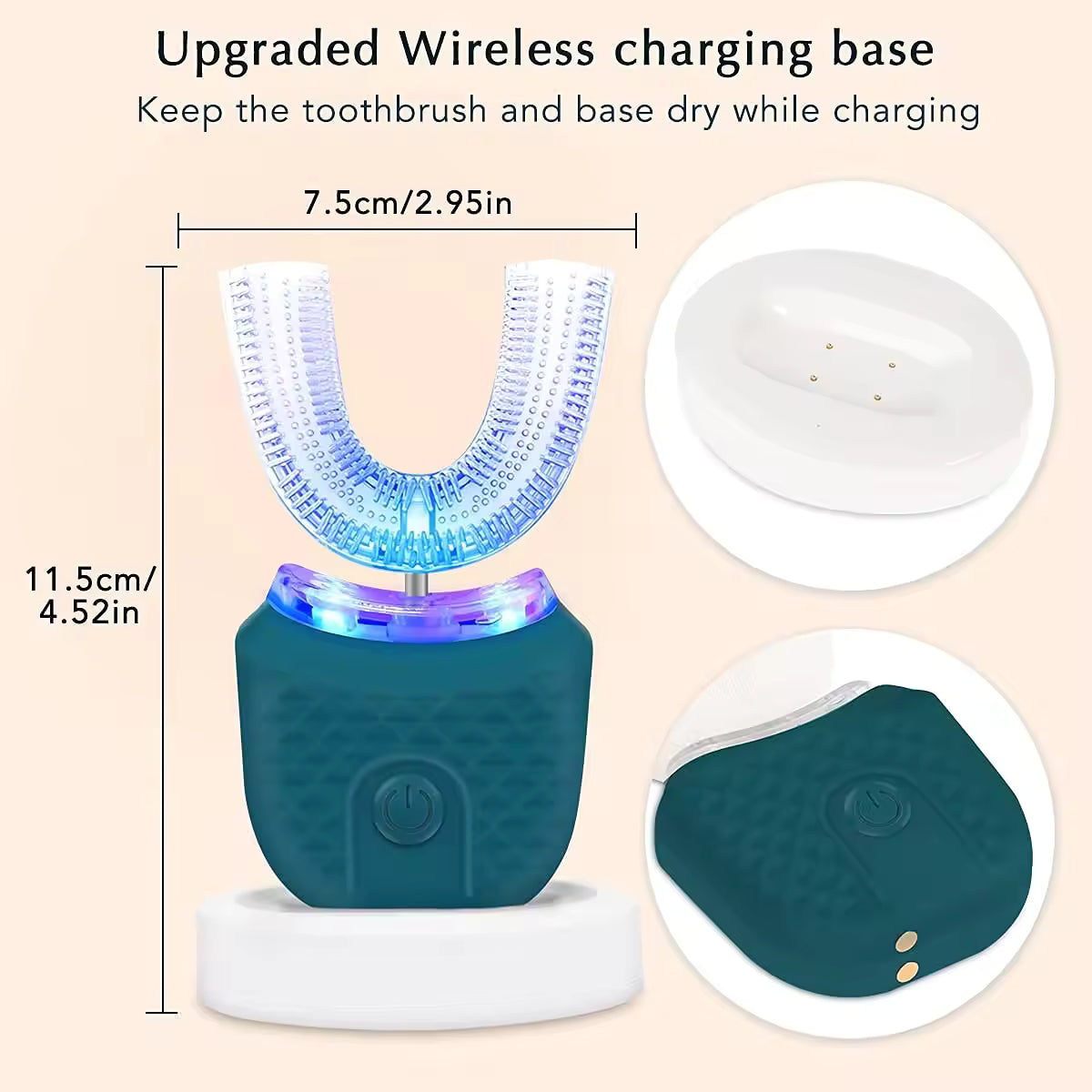 Adult U-Shaped Automatic Toothbrush 360° - Wireless Charging Base