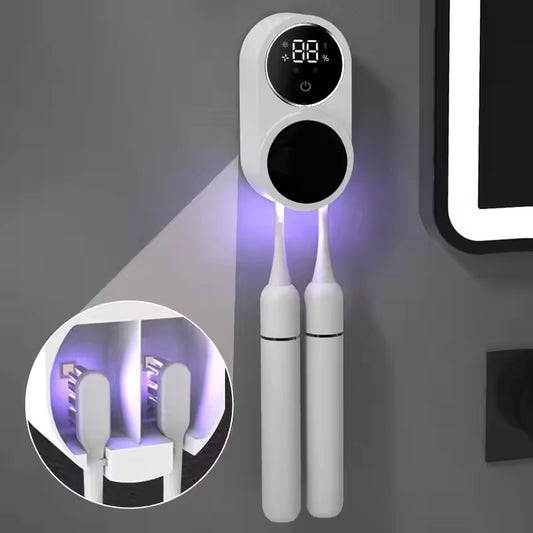 UV Toothbrush Disinfectant And Cleaner Case - White