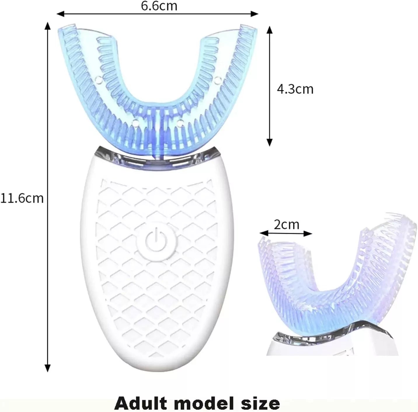 Adult U-Shaped Automatic Toothbrush 360° - Model Size